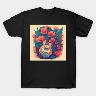 Guitar With Flowers T-Shirt